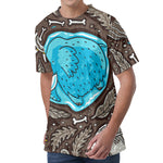 Frozen Mammoth And Fossil Print Men's Velvet T-Shirt