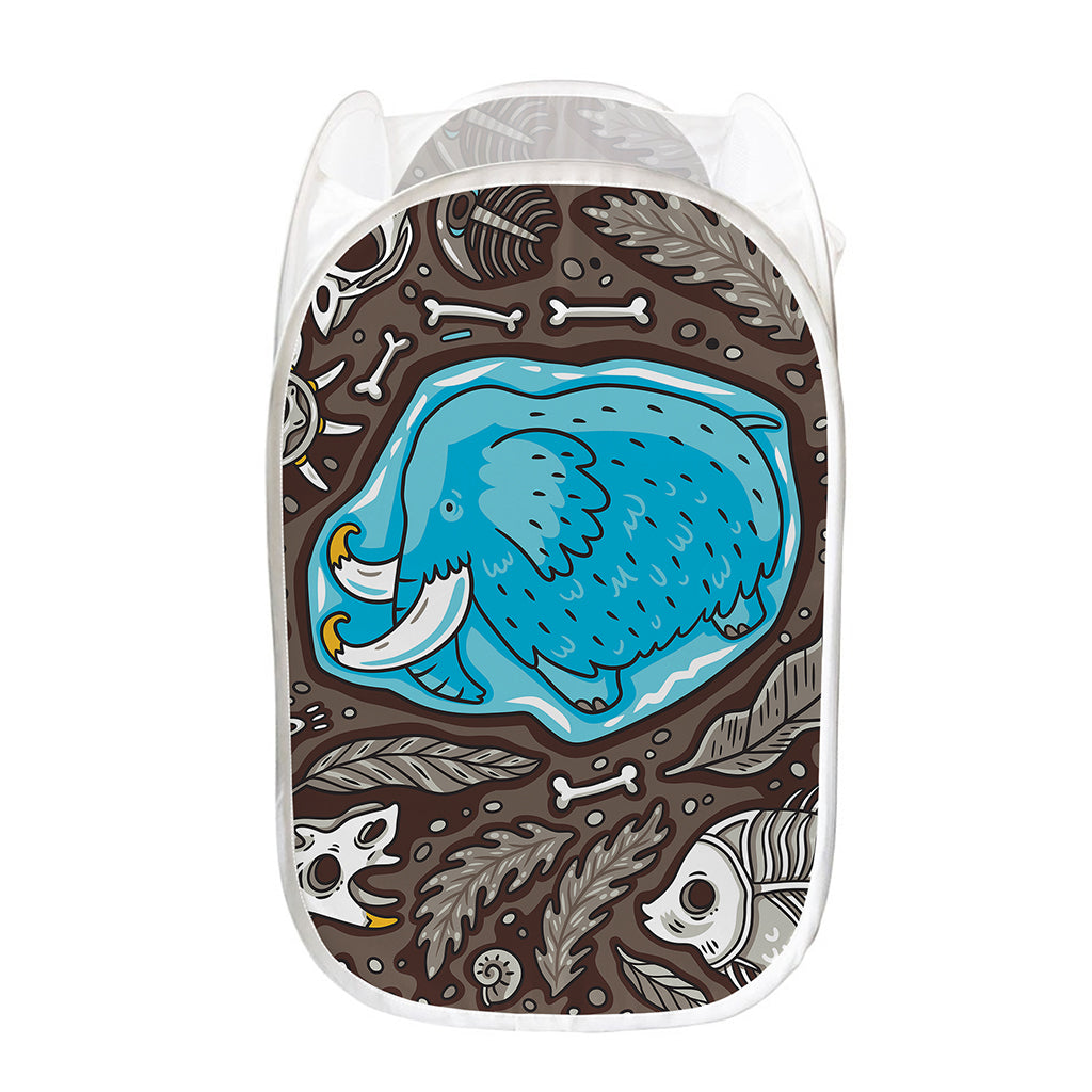 Frozen Mammoth And Fossil Print Mesh Laundry Hamper