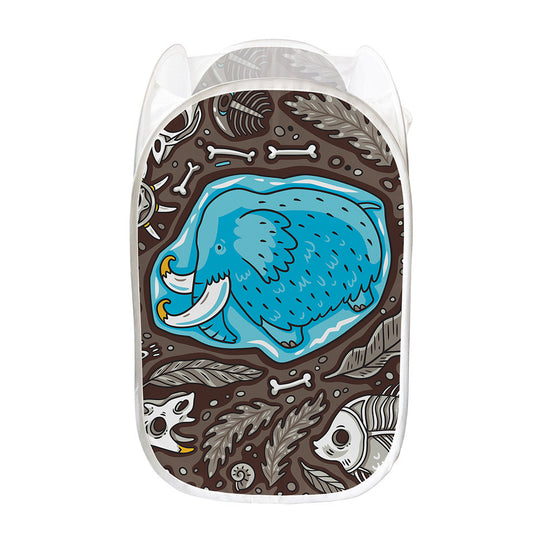 Frozen Mammoth And Fossil Print Mesh Laundry Hamper
