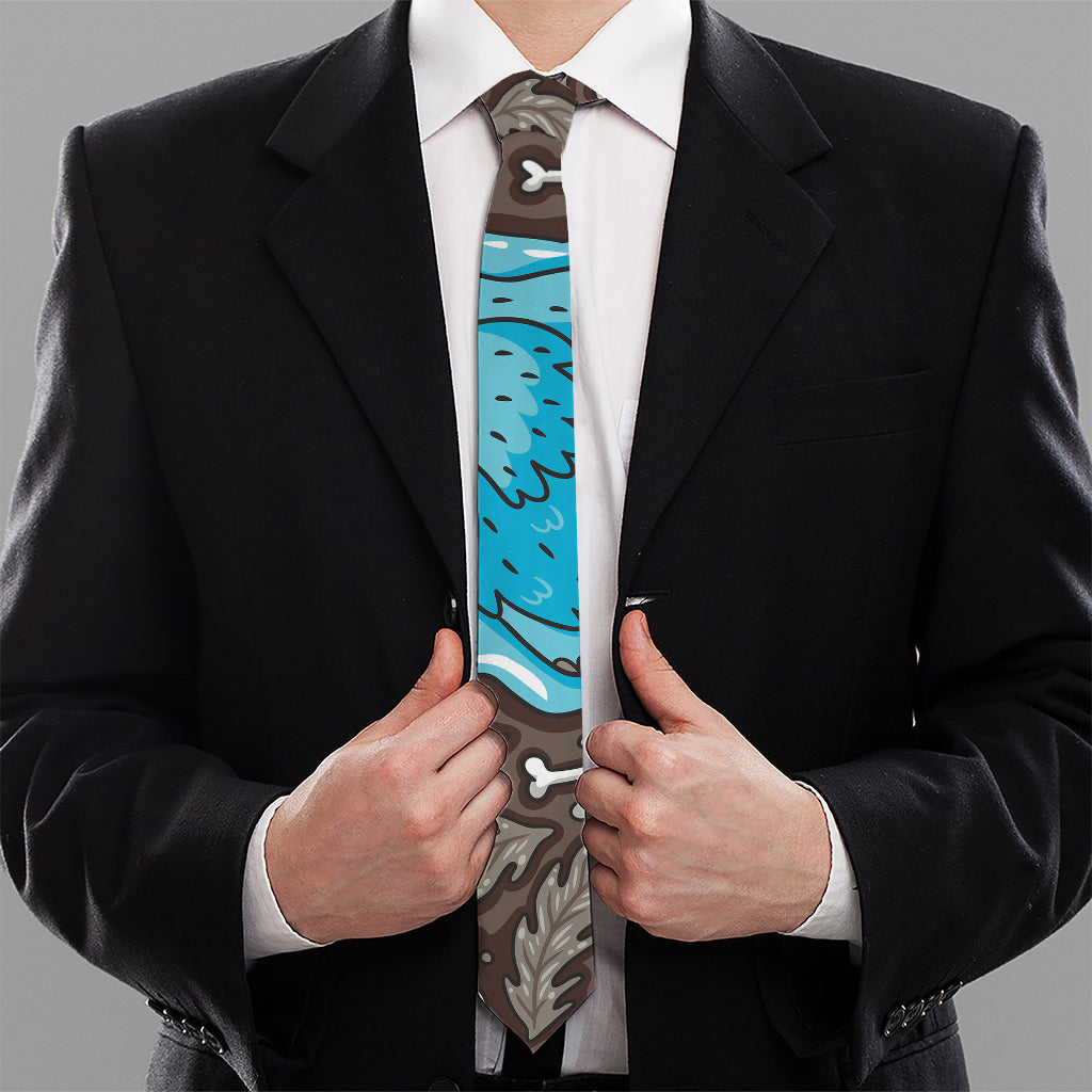 Frozen Mammoth And Fossil Print Necktie