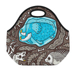 Frozen Mammoth And Fossil Print Neoprene Lunch Bag