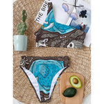 Frozen Mammoth And Fossil Print One Shoulder Bikini Top