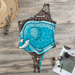 Frozen Mammoth And Fossil Print One Shoulder Bodysuit