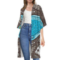 Frozen Mammoth And Fossil Print Open Front Beach Cover Up