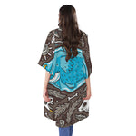 Frozen Mammoth And Fossil Print Open Front Beach Cover Up
