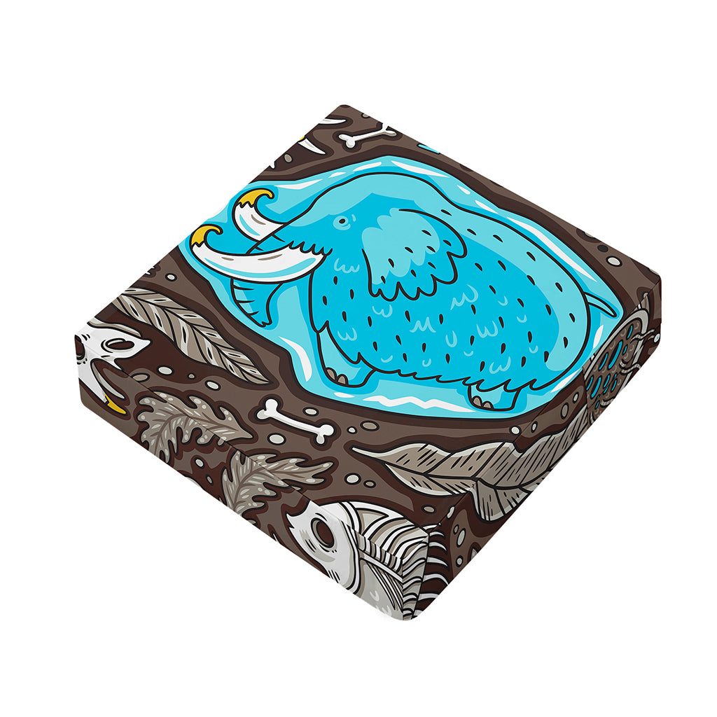 Frozen Mammoth And Fossil Print Outdoor Seat Cushion Cover