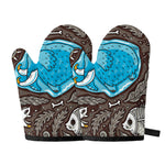 Frozen Mammoth And Fossil Print Oven Mitts