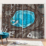 Frozen Mammoth And Fossil Print Pencil Pleat Curtains