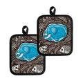 Frozen Mammoth And Fossil Print Pot Holders