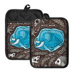 Frozen Mammoth And Fossil Print Pot Holders With Pocket