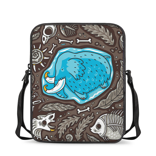 Frozen Mammoth And Fossil Print Rectangular Crossbody Bag