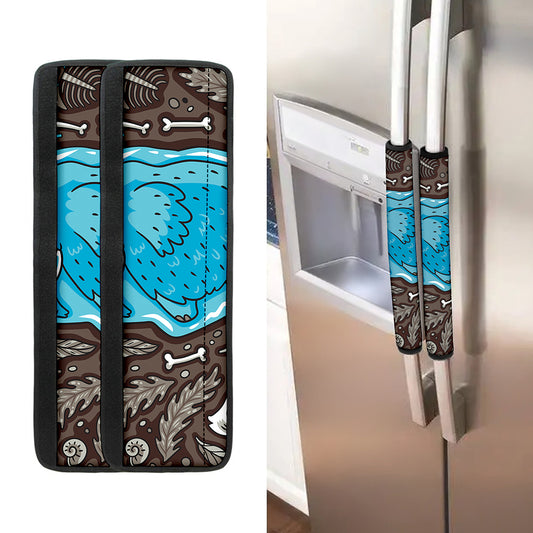 Frozen Mammoth And Fossil Print Refrigerator Handle Covers
