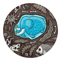 Frozen Mammoth And Fossil Print Round Blanket