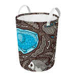 Frozen Mammoth And Fossil Print Round Laundry Basket