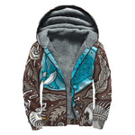 Frozen Mammoth And Fossil Print Sherpa Lined Zip Up Hoodie
