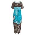 Frozen Mammoth And Fossil Print Short Sleeve Long Nightdress