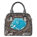 Frozen Mammoth And Fossil Print Shoulder Handbag