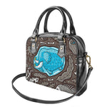 Frozen Mammoth And Fossil Print Shoulder Handbag