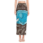 Frozen Mammoth And Fossil Print Side Slit Maxi Skirt