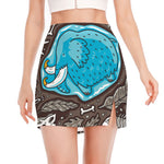 Frozen Mammoth And Fossil Print Side Slit Mini Skirt
