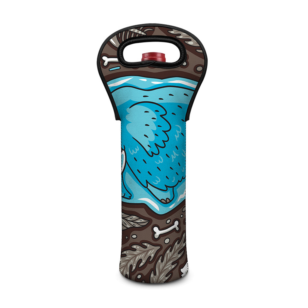 Frozen Mammoth And Fossil Print Single Neoprene Wine Tote