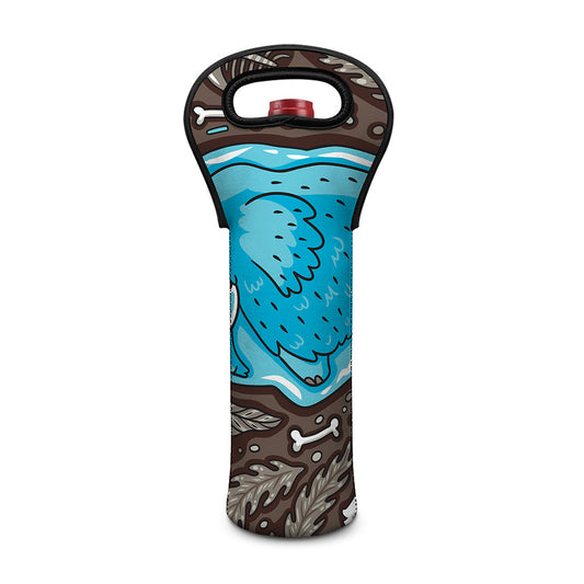 Frozen Mammoth And Fossil Print Single Neoprene Wine Tote
