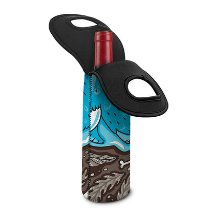 Frozen Mammoth And Fossil Print Single Neoprene Wine Tote