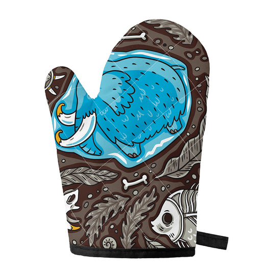 Frozen Mammoth And Fossil Print Single Oven Mitt