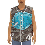 Frozen Mammoth And Fossil Print Sleeveless Baseball Jersey