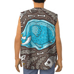 Frozen Mammoth And Fossil Print Sleeveless Baseball Jersey