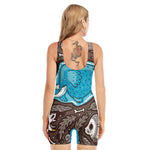 Frozen Mammoth And Fossil Print Sleeveless One Piece Swimsuit