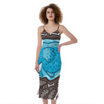 Frozen Mammoth And Fossil Print Slim Fit Midi Cami Dress