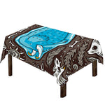 Frozen Mammoth And Fossil Print Tablecloth