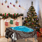 Frozen Mammoth And Fossil Print Tablecloth