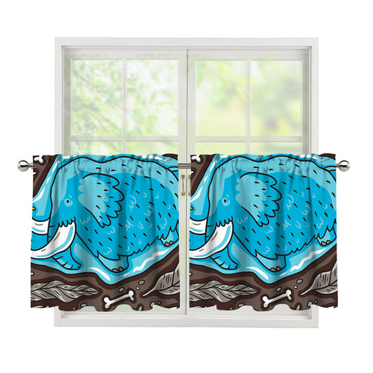 Frozen Mammoth And Fossil Print Tier Curtains