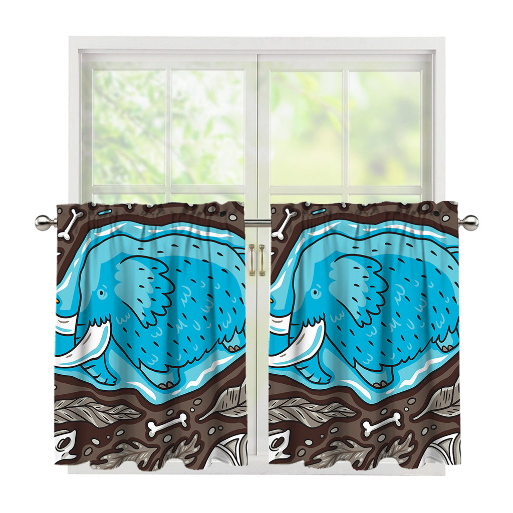 Frozen Mammoth And Fossil Print Tier Curtains