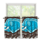Frozen Mammoth And Fossil Print Tier Curtains