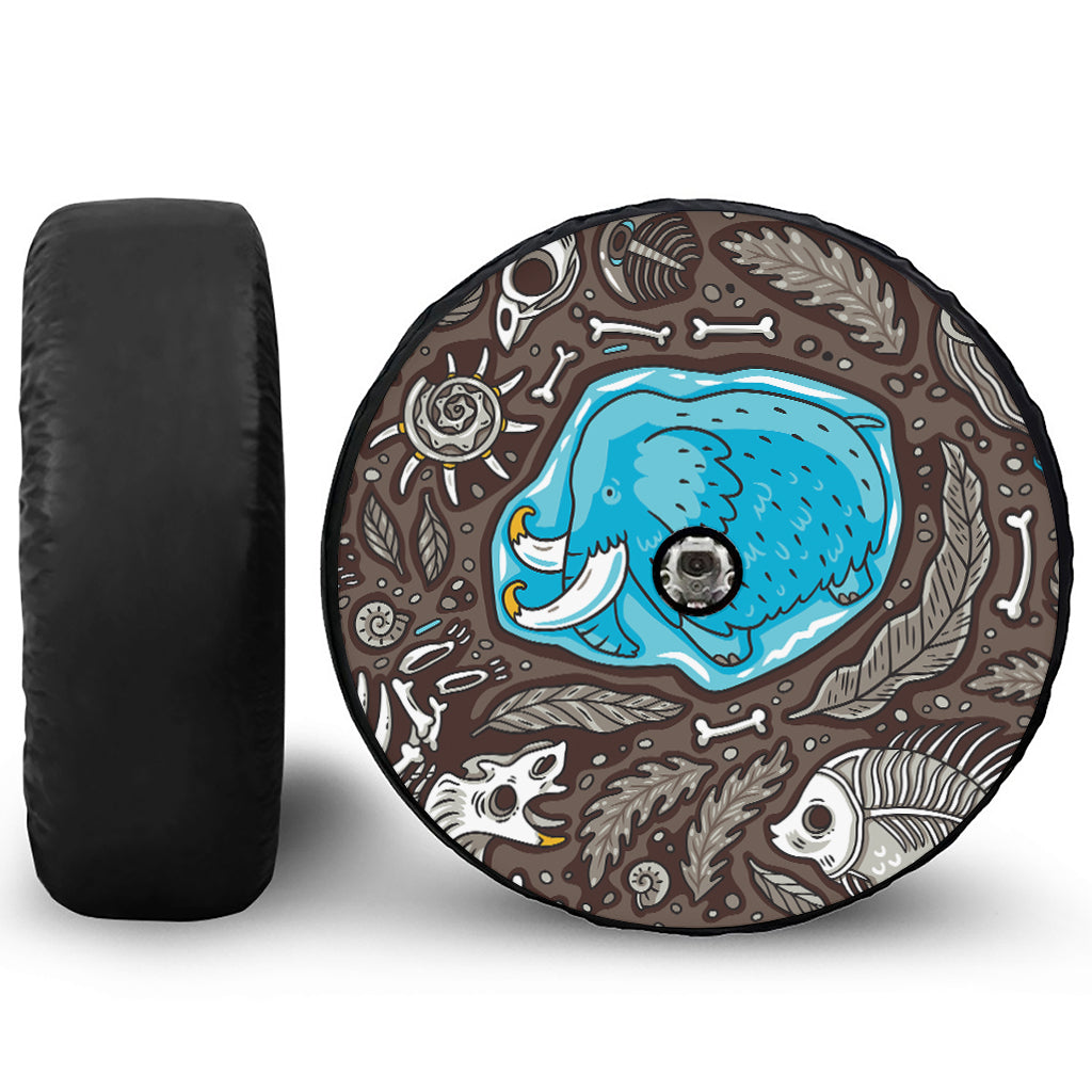 Frozen Mammoth And Fossil Print Tire Cover With Camera Hole