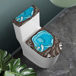 Frozen Mammoth And Fossil Print Toilet Lid And Tank Cover Set