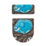 Frozen Mammoth And Fossil Print Toilet Lid And Tank Cover Set