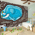 Frozen Mammoth And Fossil Print Wall Sticker
