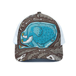 Frozen Mammoth And Fossil Print White Mesh Trucker Cap