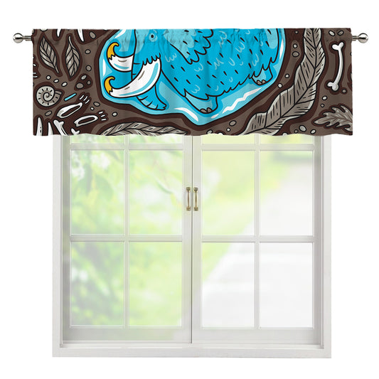 Frozen Mammoth And Fossil Print Window Valance