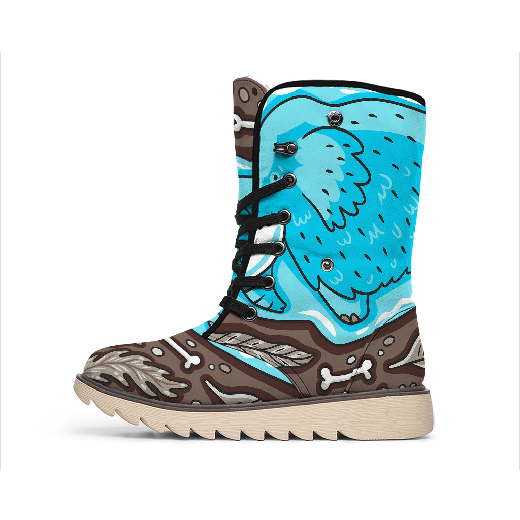 Frozen Mammoth And Fossil Print Winter Boots