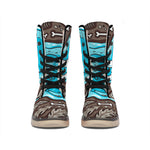 Frozen Mammoth And Fossil Print Winter Boots