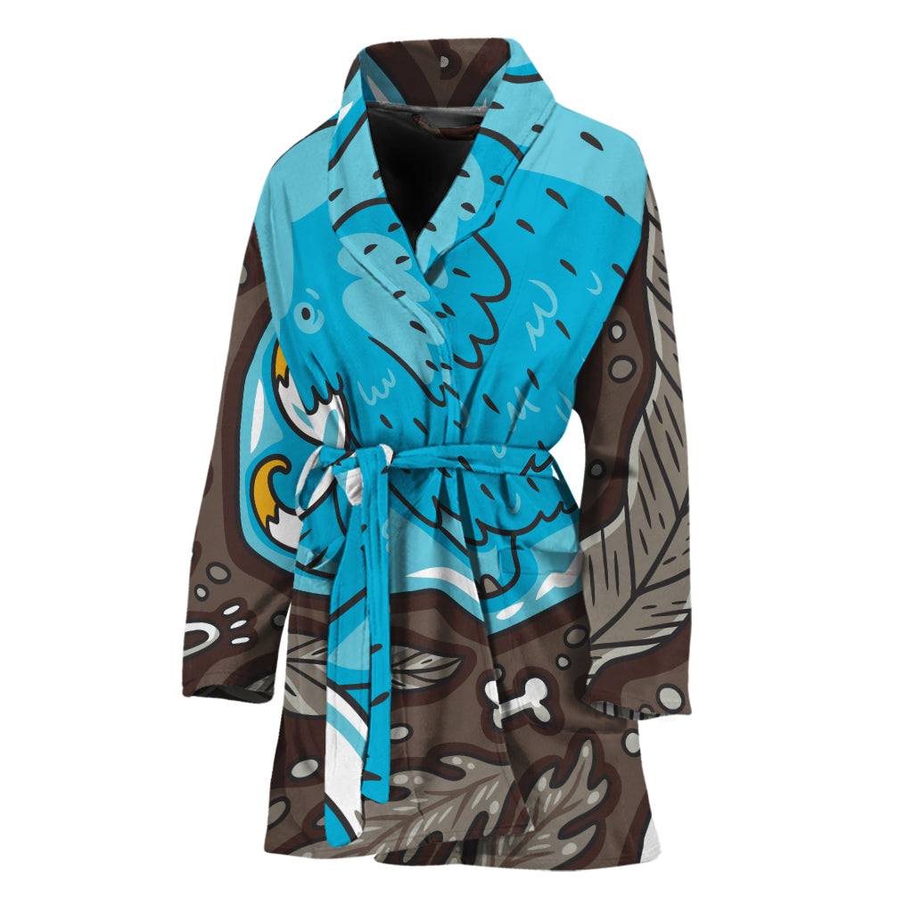 Frozen Mammoth And Fossil Print Women's Bathrobe