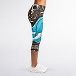 Frozen Mammoth And Fossil Print Women's Capri Leggings