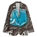 Frozen Mammoth And Fossil Print Women's Cotton Blazer