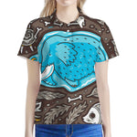 Frozen Mammoth And Fossil Print Women's Polo Shirt