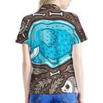 Frozen Mammoth And Fossil Print Women's Polo Shirt